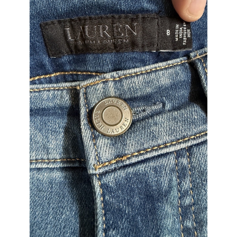 Lauren Ralph Lauren Jeans Womens 8 Blue Beaded Western Stretch Denim - Picture 5 of 9